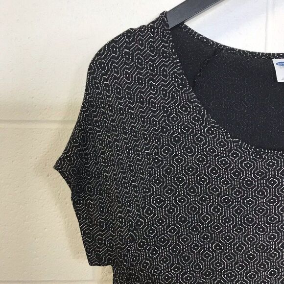 Old Navy Womens Black/White Short Sleeve Stretchy A-Line Dress Size Small - Picture 3 of 13